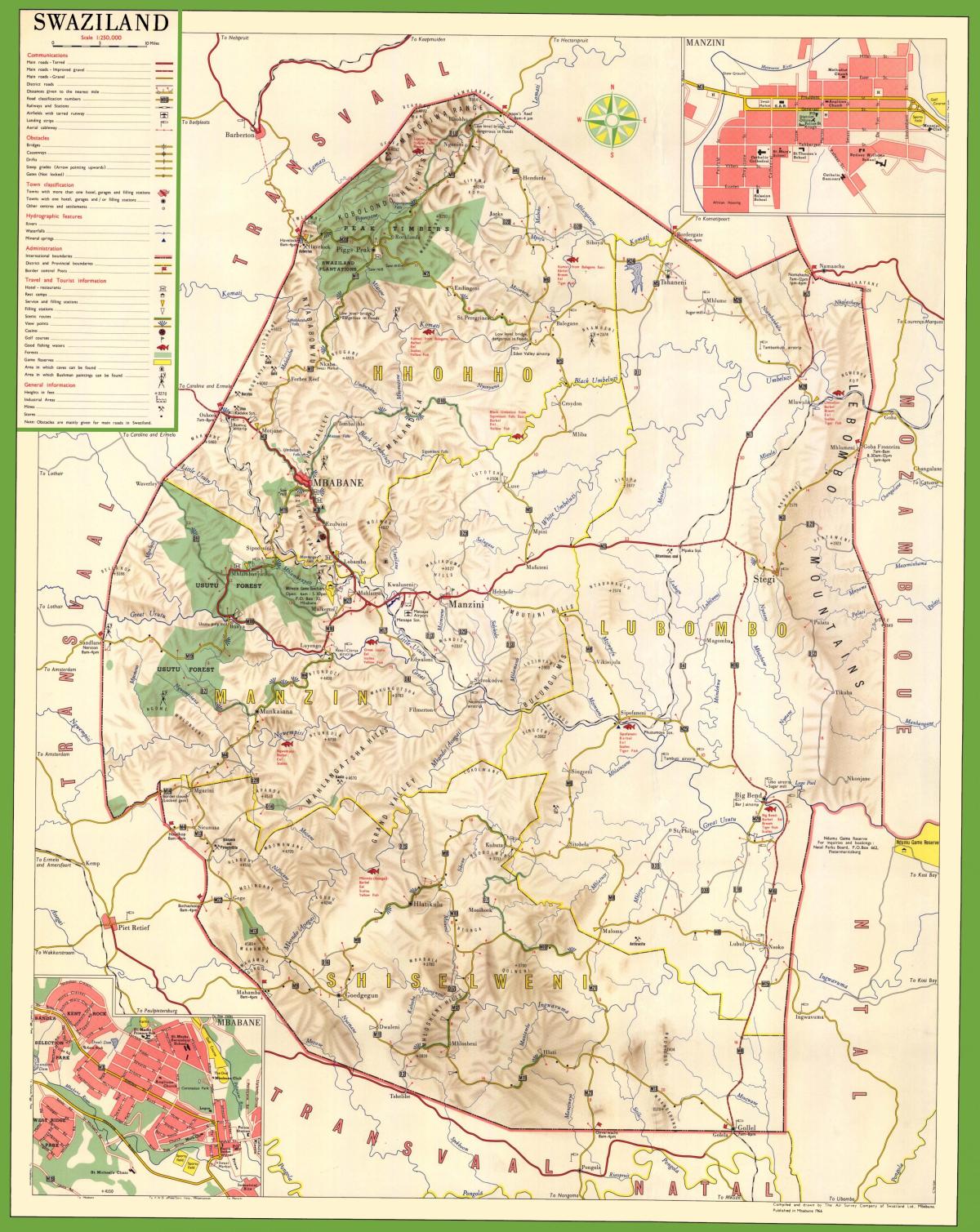 Harta Swaziland detaliate