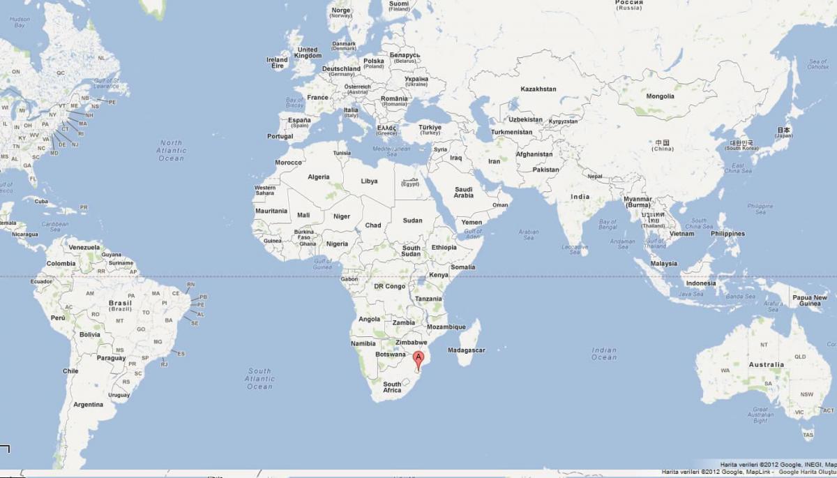 Harta Swaziland pe lume