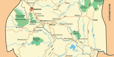Ezulwini valea Swaziland hartă