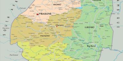 Harta Swaziland regiuni