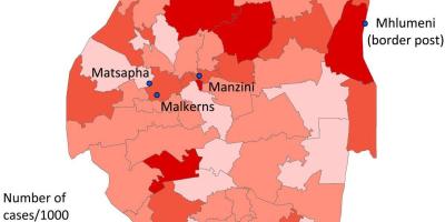 Harta Swaziland malarie